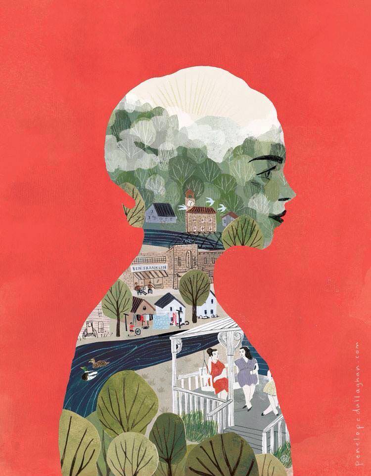 a face picture with flowers and other things